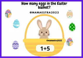 Vista previa - Tarjetas / Manipulativos - How many eggs in the Easter basket - página 1