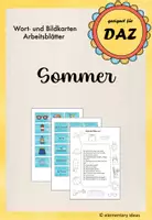 Vorschau - Arbeitsblätter - Materialpaket DAZ: Sommer - Wort-/ Bildkarten, AB, interaktive PDF - Seite 1