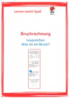 Vorschau - Spiele - Bruchrechnung: Lesezeichen - Was ist ein Bruch? - Deckblatt