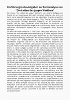 Vorschau - Stundenentwürfe - Die Leiden des jungen Werthers - Differenzierte Aufgaben mit Musterlösung - Seite 1