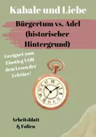 Vorschau - Arbeitsblätter - Bürgertum vs. Adel (Einstieg Kabale & Liebe) - Deckblatt