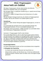 Vorschau - Mal- und Bastelvorlagen - Jesus heilt am Sabbat - Fingerpuppen zur Bibel - Seite 1