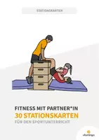 Vorschau - Stationenlernen - 30 Fitnessübungen für ein Partner-Workout (Sport) - Deckblatt