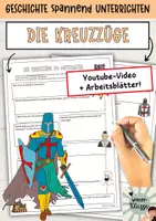 Vorschau - Arbeitsblätter - DIE KREUZZÜGE IM MITTELALTER! Youtubevideo + Arbeitsblätter! - Deckblatt