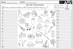 Vorschau - Stationenlernen - ABC- Alphabet Wimmelbilder - Schreiben - Seite 2