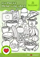 Vorschau - selbst erstellte Cliparts/Grafiken - Ich packe meine Lunchbox | 21er-Set | B&W Essen Clipart - Deckblatt