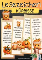 Vorschau - Mal- und Bastelvorlagen - Lesezeichen mit positiven Sprüchen - Kürbisse und Herbst - Seite 1