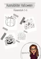 Vorschau - Mal- und Bastelvorlagen - Mandalas Halloween Klasse 3-6 - Deckblatt