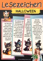 Vorschau - Mal- und Bastelvorlagen - Lesezeichen mit niedlichen Halloween-Kätzchen + positive Sprüche über Mut - Seite 2