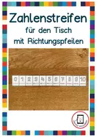 Vorschau - Fördermaterial/Inklusion - Zahlenstreifen für den Tisch mit Schreibrichtungspfeilen - Deckblatt