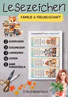 Vorschau - Mal- und Bastelvorlagen - Lesezeichen mit Sprüchen: Familie und Freundschaft (Herbstmotive) - Seite 3