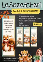 Vorschau - Mal- und Bastelvorlagen - Lesezeichen mit Sprüchen: Familie und Freundschaft (Herbstmotive) - Seite 2