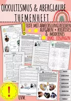 Vorschau - Unterrichtsreihen - Themenheft zum Okkultismus / Aberglaube / Sekten / Satanismus mit Lösung (Klasse 9 / 10) - Deckblatt