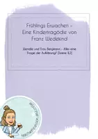 Vorschau - Arbeitsblätter - Frühlings Erwachen I Wendla & Frau Bergmann I Szene II, 2 - Deckblatt