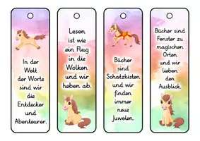 Vorschau - Anderer Materialtyp - Pferde Lesezeichen für die Pferdeklasse - 3 Varianten - Seite 1