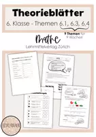 Vorschau - Unterrichtsreihen - Theorieblätter - Mathematik 6 - Teil 1 - 9 Themen (6.1, 6.3, 6.4) zum Lehrmittel des Lehrmittelverlags Zürich - Deckblatt