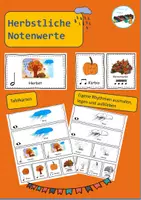 Vorschau - Bildkarten - Notenwerte Herbst - Deckblatt