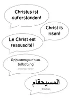 Vorschau - Bildkarten - Christus ist auferstanden - Sprechblasen - Ostergruß in verschiedenen Sprachen - Deckblatt