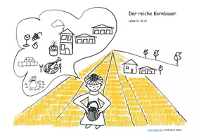 Vorschau - Stundenentwürfe - Materialpaket Erntedank - Der reiche Kornbauer - Deckblatt