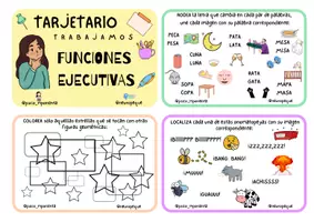 Vista previa - Hojas de trabajo - TARJETARIO TRABAJAMOS FUNCIONES EJECUTIVAS - página 1