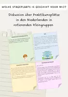 Vorschau - Stundenentwürfe - World-Café: Diskussion - Praktikumsplätze - Niederlande - Deckblatt
