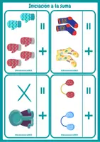 Vista previa - Tarjetas / Manipulativos - Iniciación a la suma y la resta - página 1