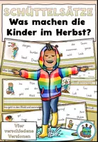 Vorschau - Aufgabenkarten - Schüttelsätze "Was machen die Kinder im Herbst?" DaZ / DaF / Deutsch - Deckblatt
