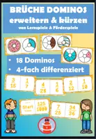 Vorschau - Spiele - 18 Brüche Dominos: erweitern & kürzen - Deckblatt