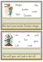 Vorschau - Aufgabenkarten - Schüttelsätze "Was machen die Kinder im Herbst?" DaZ / DaF / Deutsch - Seite 3