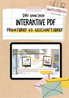 Vorschau - Interaktives Material - Geschäftsbrief DIN 5008:2020: Privatbrief vs. Geschäftsbrief interaktive PDF - Deckblatt