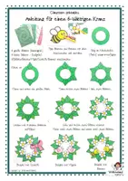Vorschau - Mal- und Bastelvorlagen - Blumenkranz mit Bienen und Vögeln basteln - Kunst Sommer Frühling - einfache Bastelvorlage - Klasse 2-4 - Seite 2