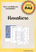 Vorschau - Arbeitsblätter - Wortschatz DAZ / Lesen: Haustiere - Word-/ Bildkarten, AB - Deckblatt