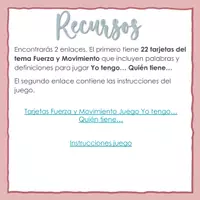 Vista previa - Juegos / Gamificación - Fuerza y Movimiento Juego Yo tengo... Quién tiene para practicar el vocabulario - página 2