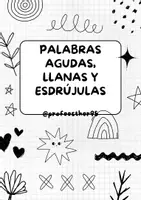 Vista previa - Unidades / Secuencias / Situaciones de Aprendizaje - Palabras agudas, llanas y esdrújulas - Portada