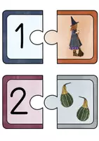 Aperçu - Jeux - Halloween Puzzle : Les nombres de 1 à 10 - Apprendre à compter Nombres 1-10 - Page 1