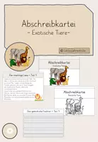 Vorschau - Fördermaterial/Inklusion - Abschreibkartei - Exotische Tiere + Miniheft - Deckblatt