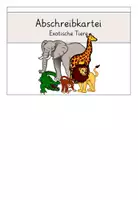Vorschau - Fördermaterial/Inklusion - Abschreibkartei - Exotische Tiere + Miniheft - Seite 1