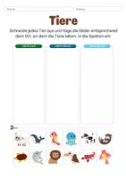 Vorschau - Arbeitsblätter - Tiere Klasse 1-6 | Grundschule | Lebensräume von Tieren - Seite 1
