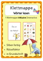 Vorschau - Stationenlernen - Lesen Wortebene Klettmappe Herbst - Deckblatt