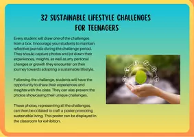 Vorschau - Aufgabenkarten - Sustainable Lifestyle Challenges / Nachhaltigkeit - Seite 1