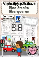Vorschau - Arbeitsblätter - Verkehrserziehung: Eine Straße überqueren (ABs & Tafelmaterial) - Deckblatt