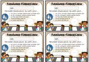 Vorschau - Bildkarten - Verkehrserziehung: Fußgänger-Führerschein (Klasse 1/2) - Seite 1