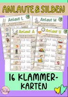 Vorschau - Aufgabenkarten - Klammerkarten Anlaute und Silben - Deckblatt
