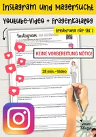 Vorschau - Arbeitsblätter - Wie fördert Instagram Ess-Störungen? / Gesunde Ernährung für die SEK 1 - Deckblatt