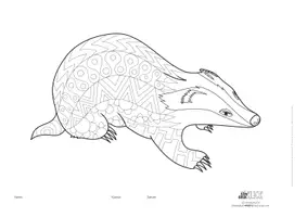 Vorschau - Mal- und Bastelvorlagen - Ausmalbild DACHS | 2 Versionen Mandala *BE* - Seite 2