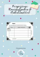 Vorschau - Anderer Materialtyp - Für vergessene Hausaufgaben & Arbeitmittel - Deckblatt