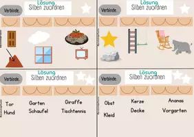 Vorschau - Aufgabenkarten - Freiarbeitskartei - Silben üben - Deutsch - Klasse 1 - Seite 2
