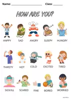 Vista previa - Hojas de trabajo - How are you worksheets. Emotions and feelings - página 2