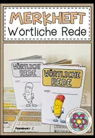 Vorschau - Merkblätter - DIE WÖRTLICHE REDE - Merkheft / Faltheft (für den Deutschunterricht) - Deckblatt