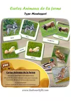 Aperçu - Apprentissages en autonomie - Cartes Montessori - Animaux de la ferme - Avec fond - Page de couverture